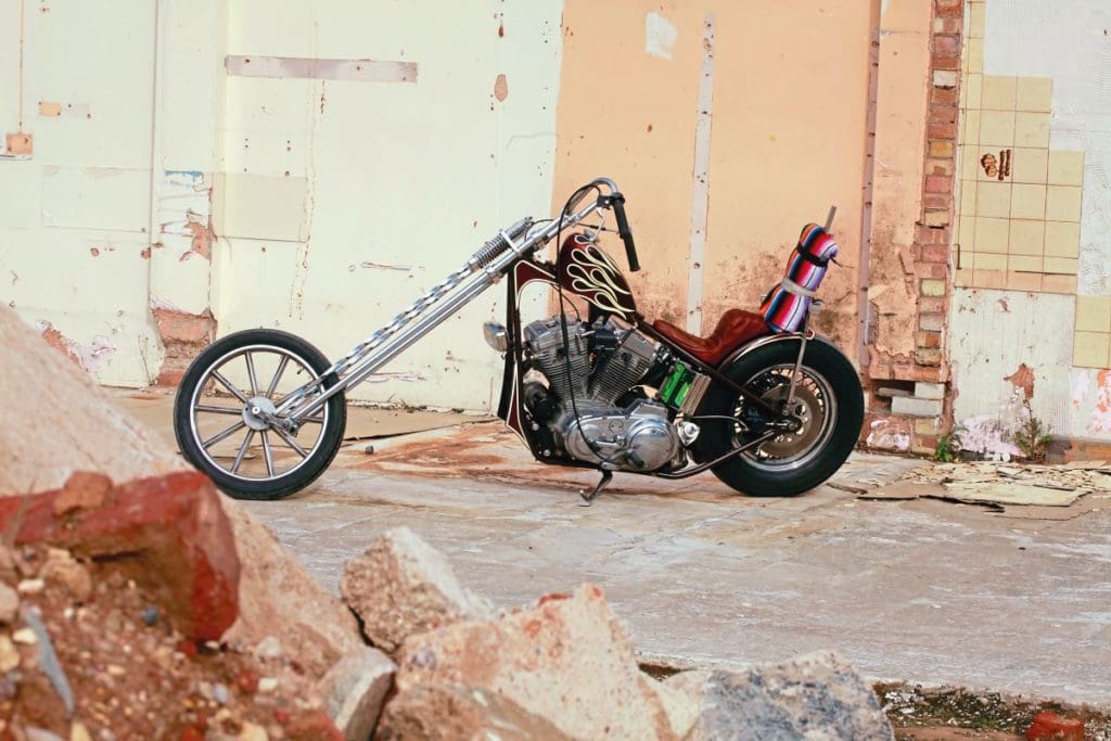 The bike from the side.